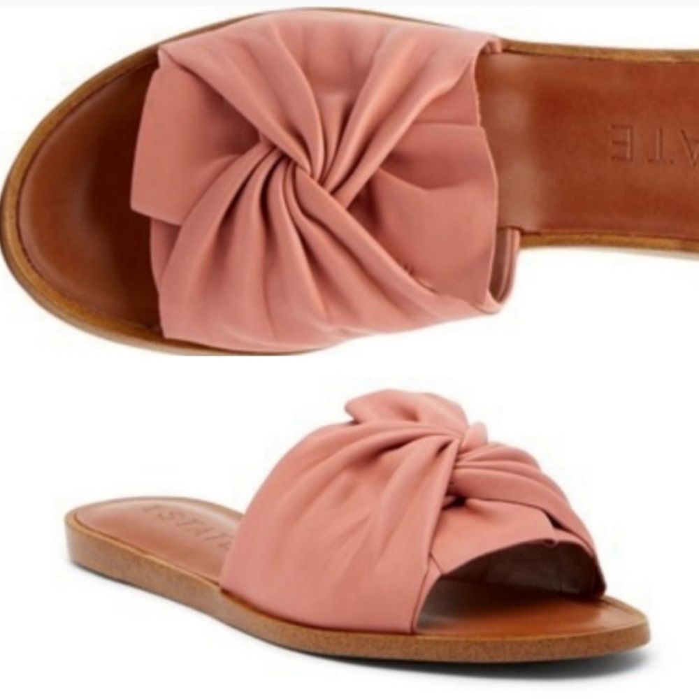 1. State Leather Slip On Rose Flats Pink Sandals 8.5